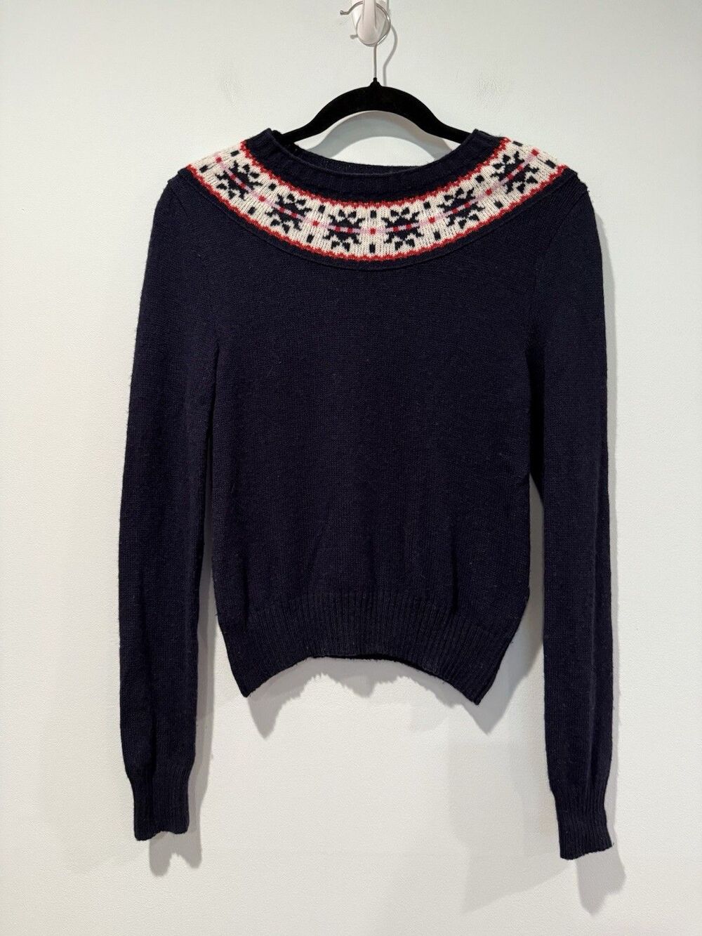 APC Rue Madame Paris Wool Sweater Womens XS 100% Wool Travel Quiet Luxury Preppy